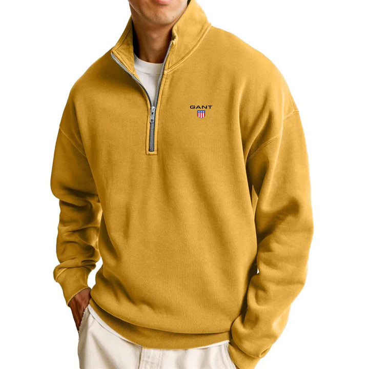 Grant | Men's Half Zip Jumper with Elegant Collar and Sleek Design