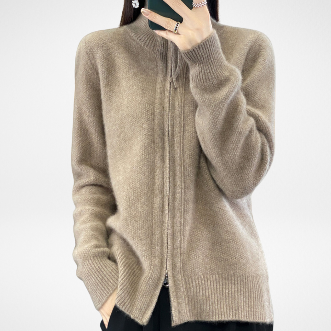 Katrina | Women's Minimalist Zip Sweater with a Chic Modern Design