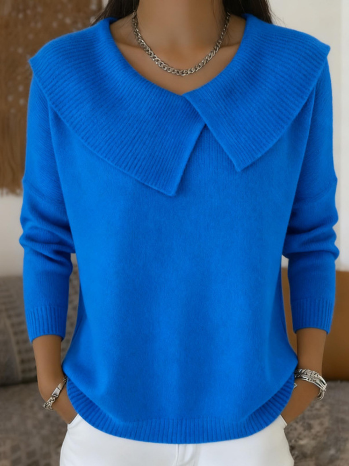 Lucia - Cozy Knit Sweater Featuring a Soft Collar