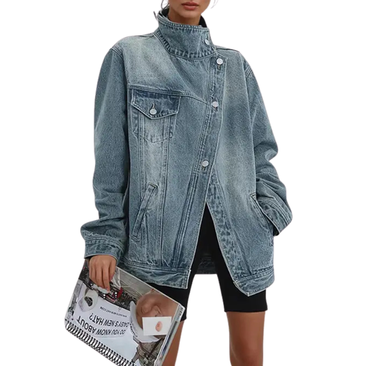 Camille | Women's Asymmetric Button Jacket with Trendy Street Style Design