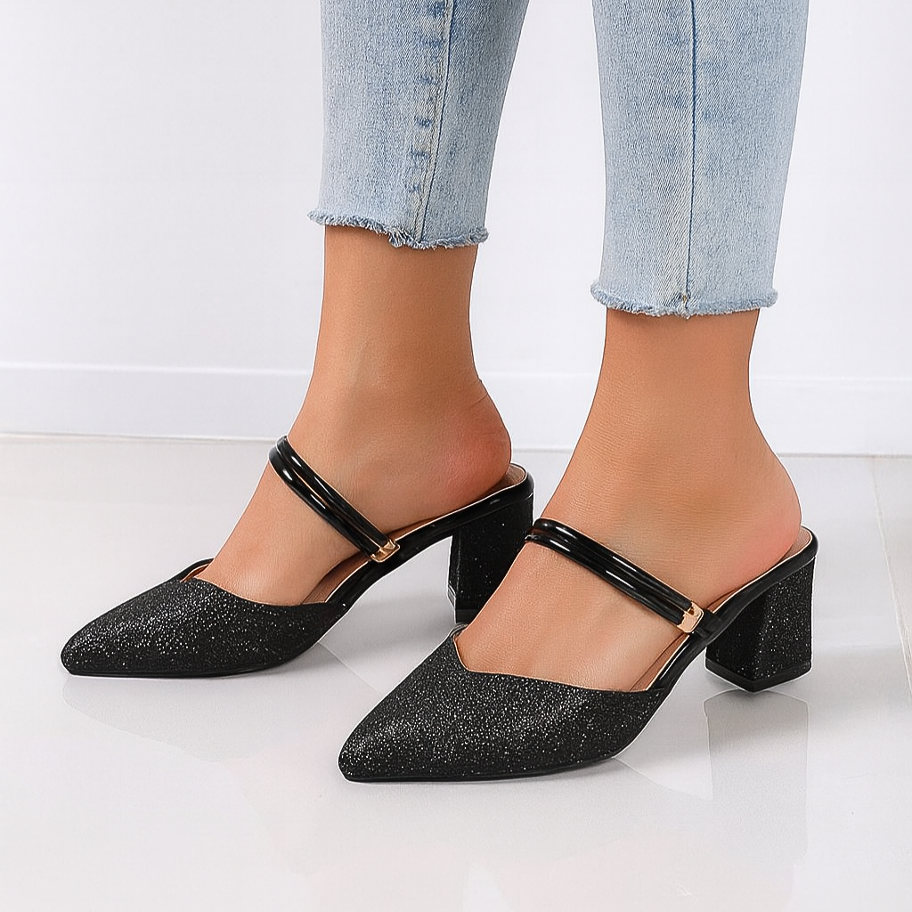 AURORA BACKLESS HEEL SANDALS