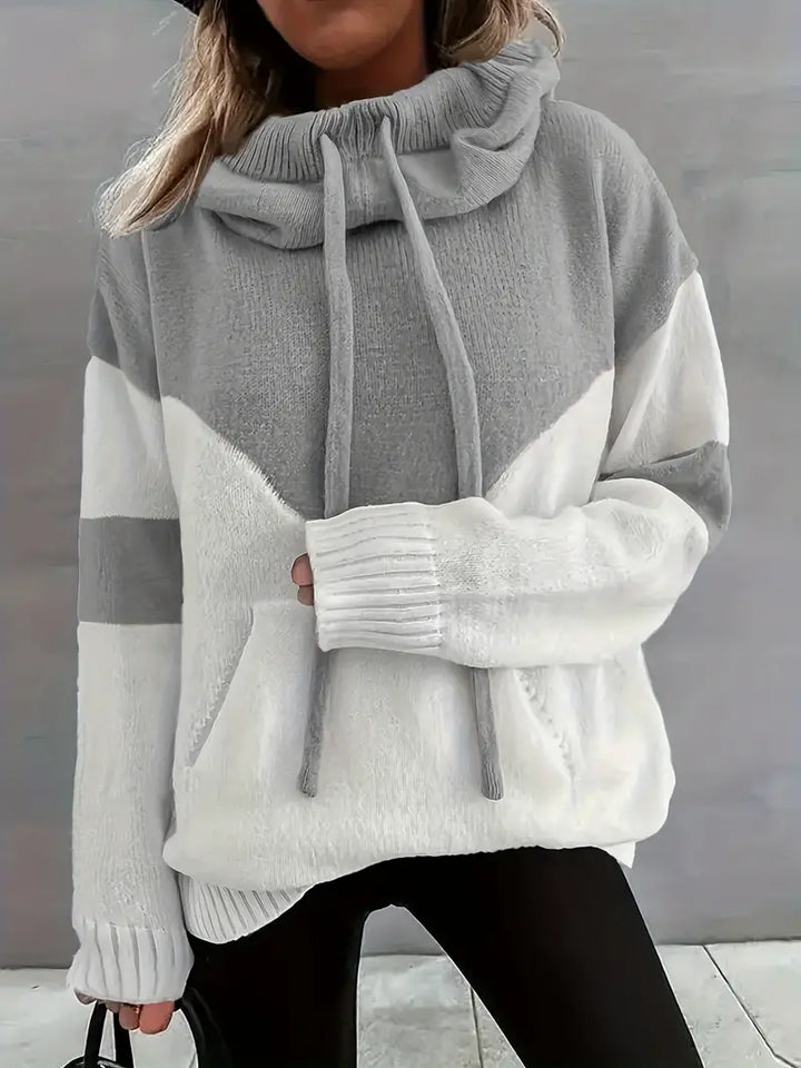 Riona | Women's Cozy Dual Tone Hoodie with Color Block Design