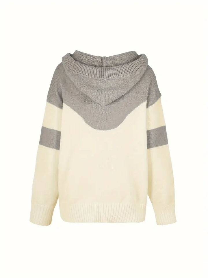 Riona | Women's Cozy Dual Tone Hoodie with Color Block Design