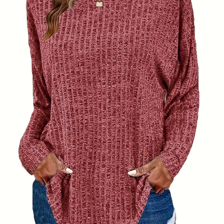 Paloma Women's Curved Hem Waffle Knit Tunic Sweater