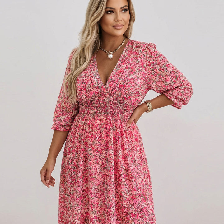 Linnea | Floral Dress with Puff Sleeves