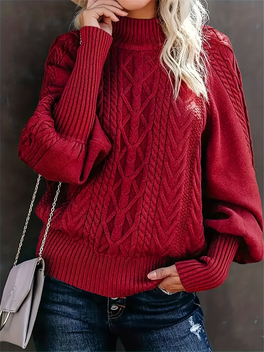 Carys | Women's Textured Knit Sweater with Sleek Neckline