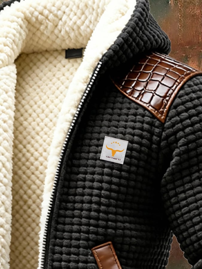 Textured jacket with embossed details