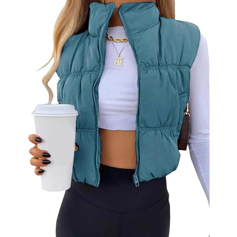 Caroline | Women's Sleek Stand Collar Sleeveless Puffer Vest
