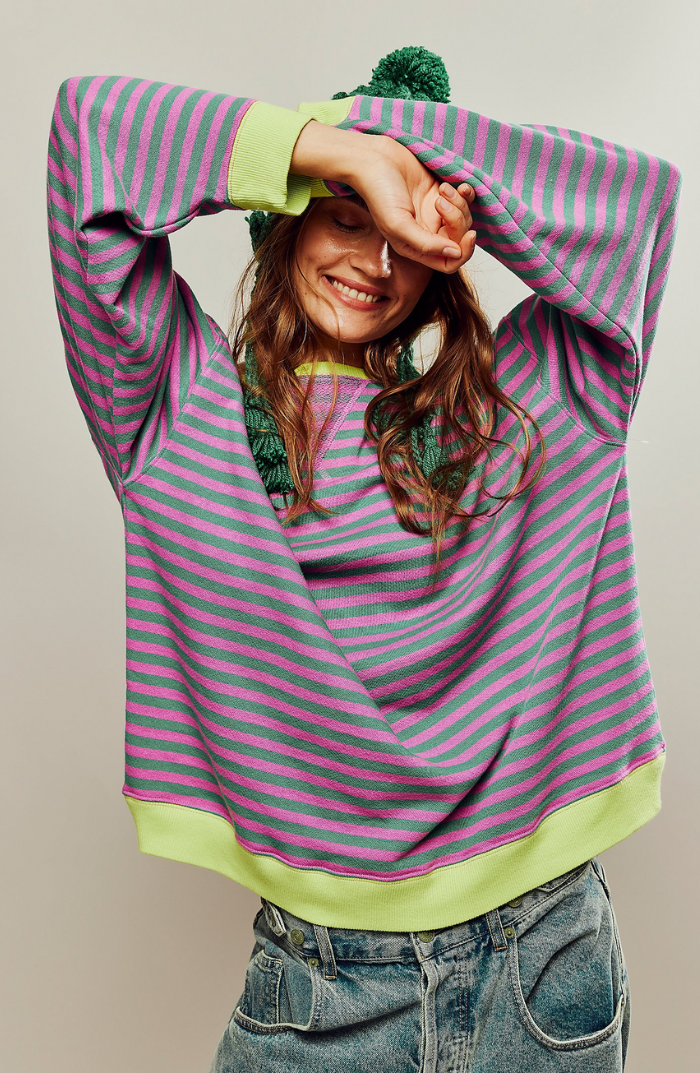 Linda | Women's Relaxed Fit Oversized Striped Sweater
