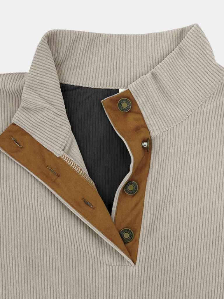 Rowen | Men's Retro High-Collar Corduroy Pullover