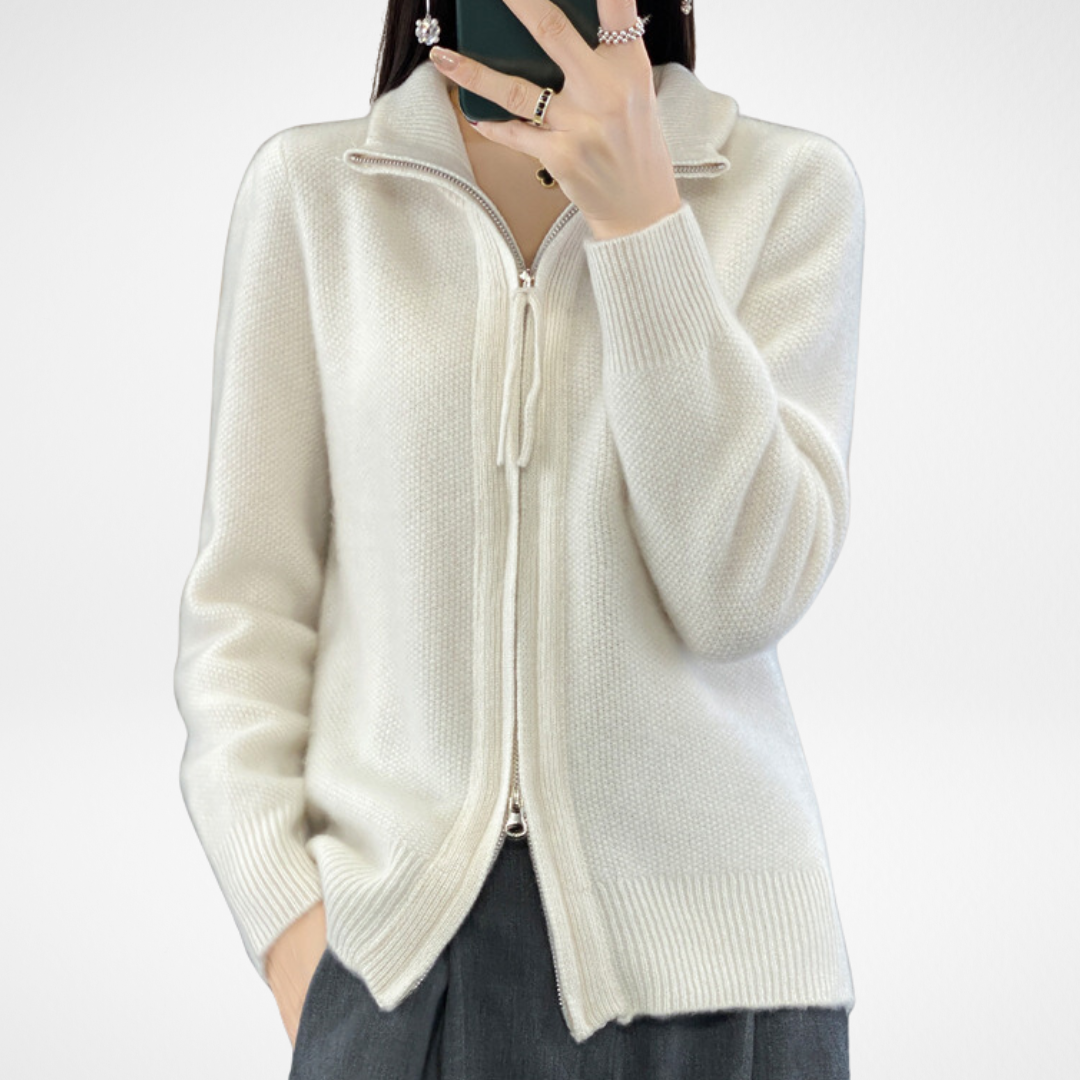 Katrina | Women's Minimalist Zip Sweater with a Chic Modern Design