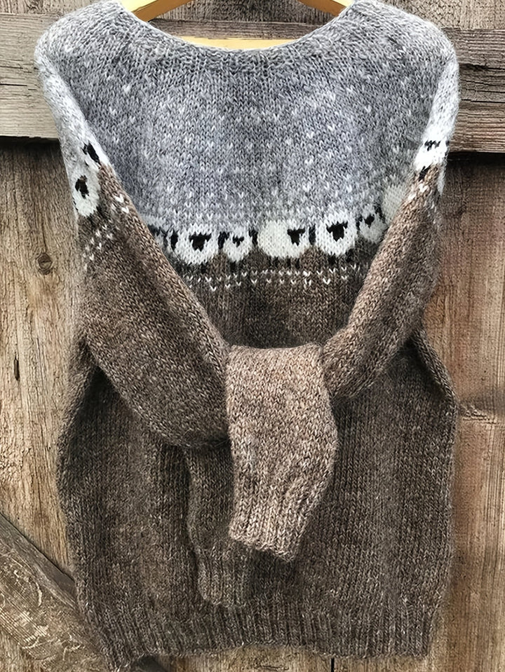 Rosamund | Women's Thick Knit Winter Sweater with Jacquard Design