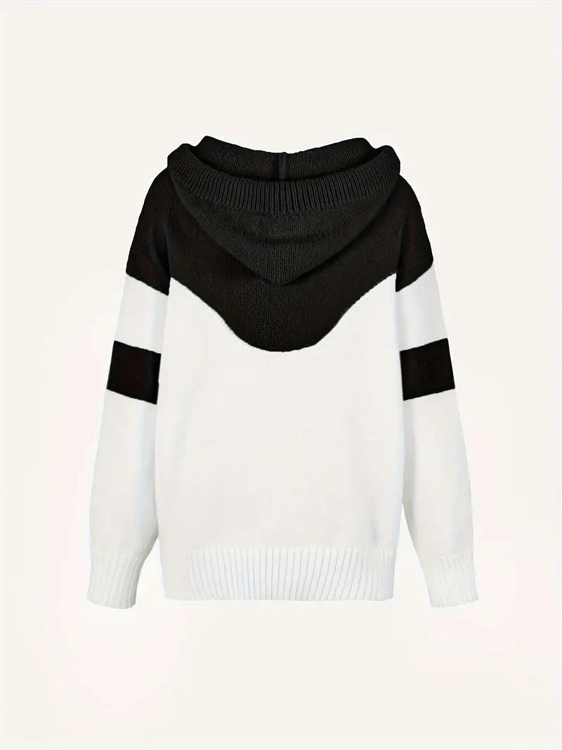 Riona | Women's Cozy Dual Tone Hoodie with Color Block Design
