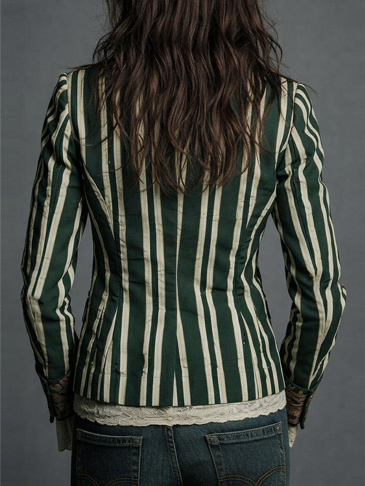 Avenorix Women's Floral Print Blazer with Structured Shoulders