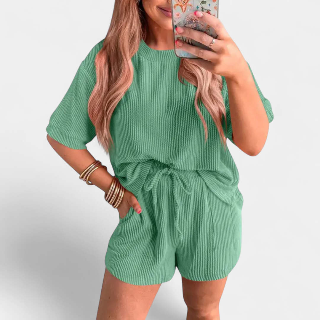 SUNNY | Wavy Pattern Lounge Set - Two-Piece