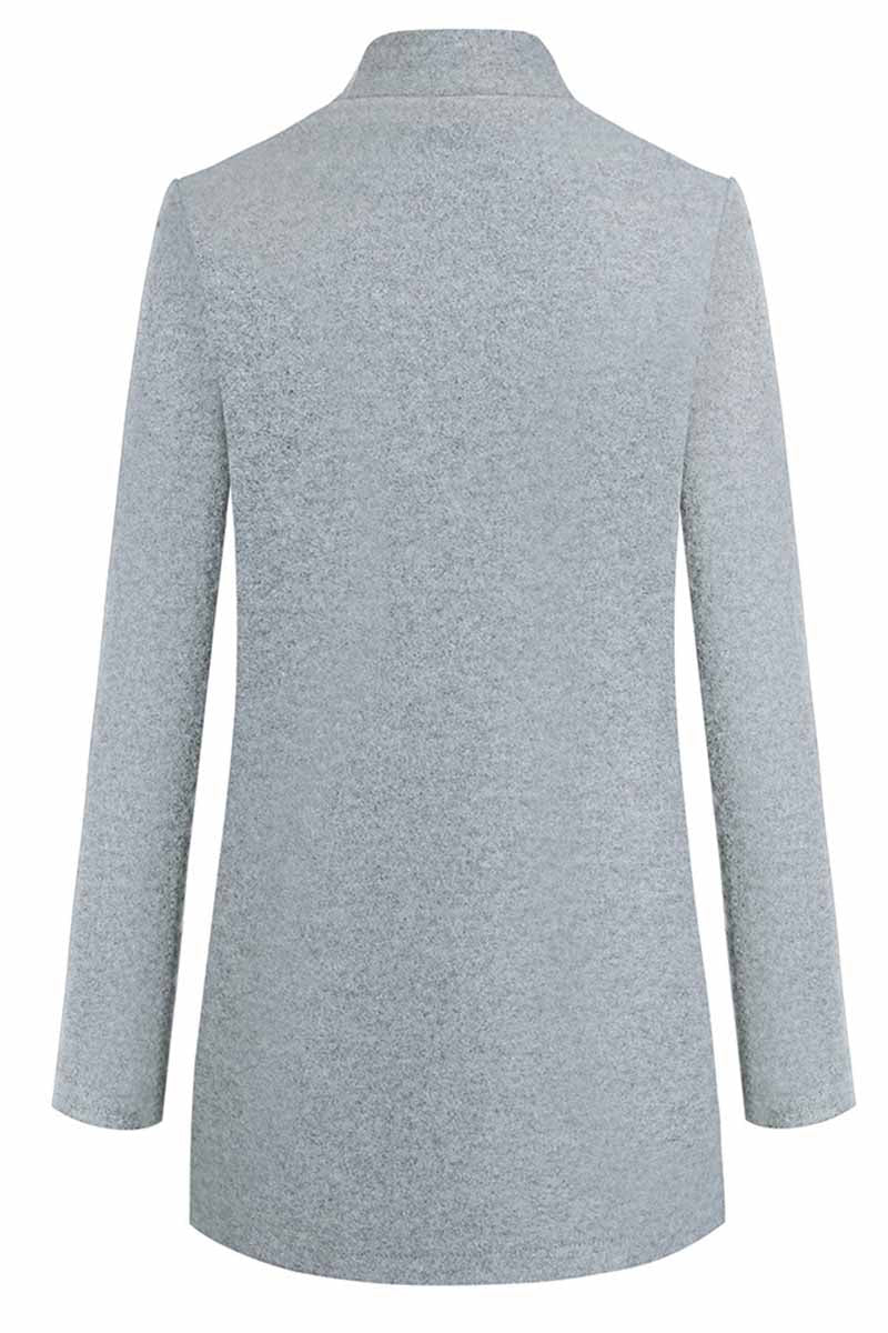 Eugenia | Women's Shawl-Style Collarless Open Front Coat