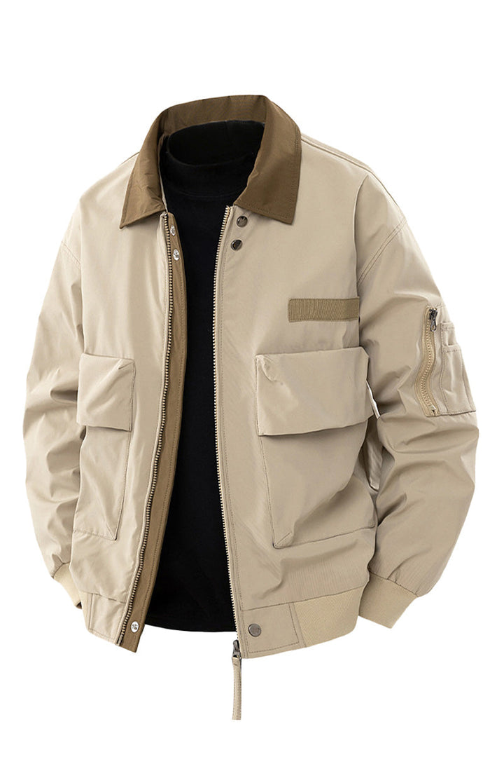 Jake | Women's Utility Bomber Jacket with Contrasting Collar Detail