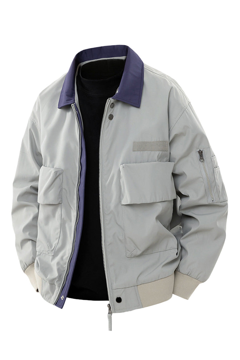 Jake | Women's Utility Bomber Jacket with Contrasting Collar Detail