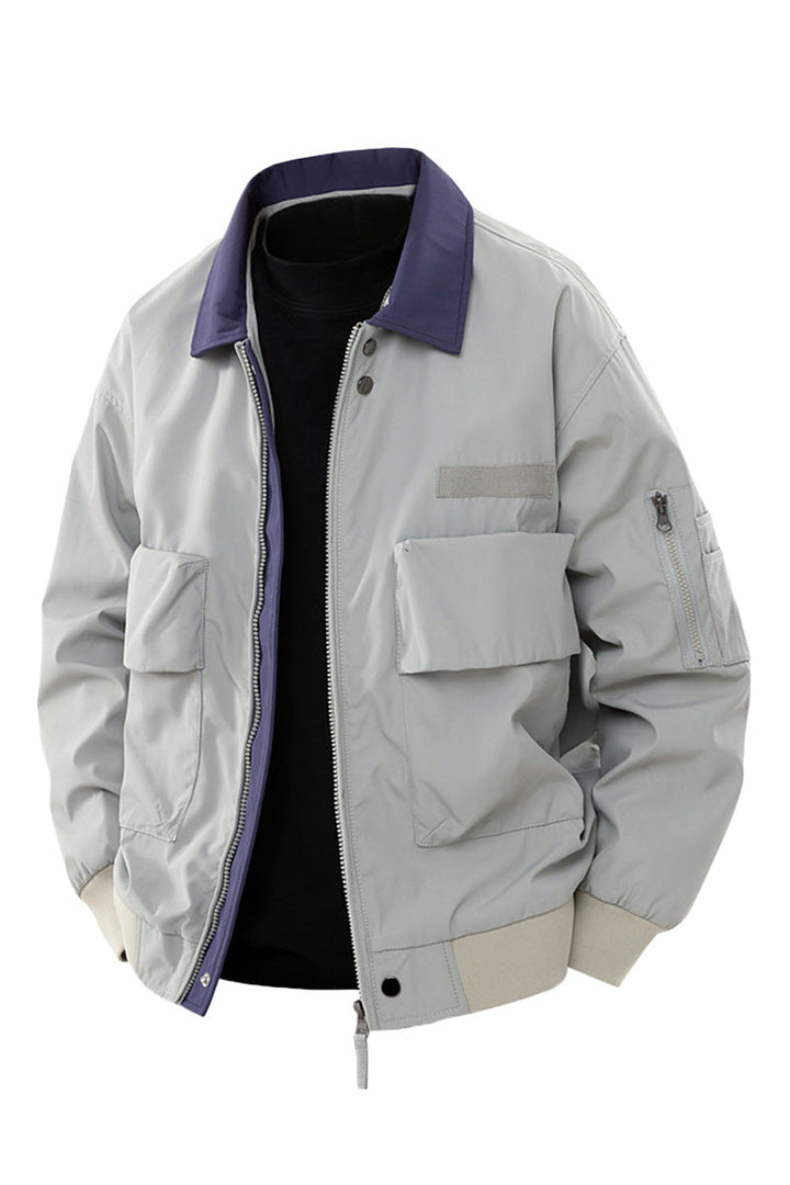 Jake | Women's Utility Bomber Jacket with Contrasting Collar Detail