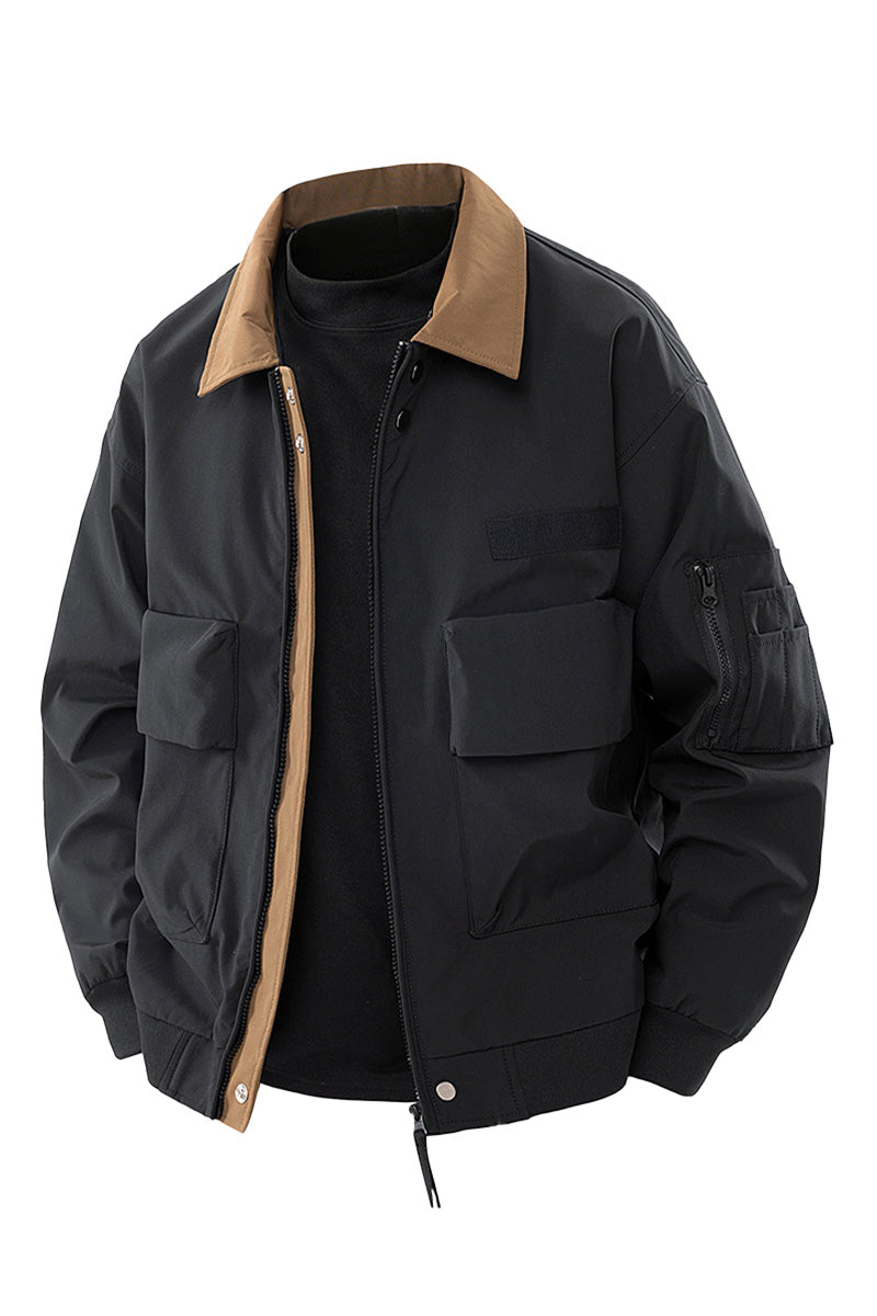 Jake | Women's Utility Bomber Jacket with Contrasting Collar Detail