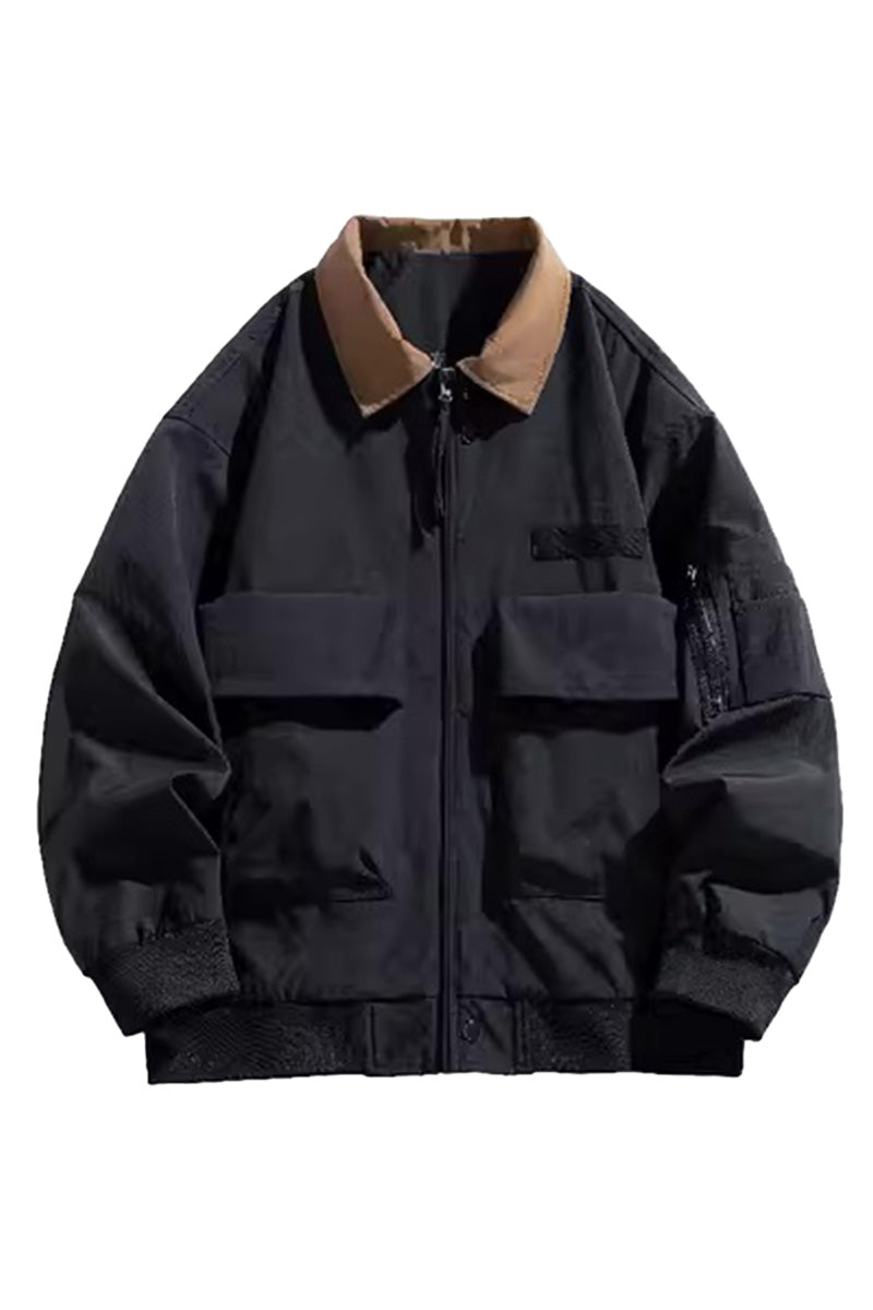 Jake | Women's Utility Bomber Jacket with Contrasting Collar Detail