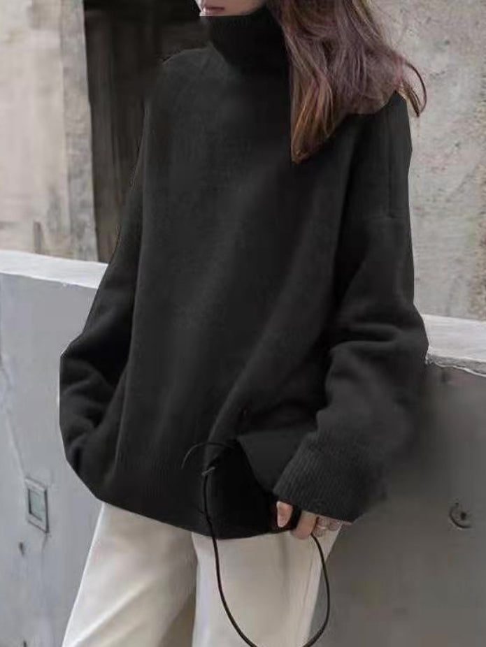 Heather | Women's Relaxed Fit Turtleneck Sweater with High Neck