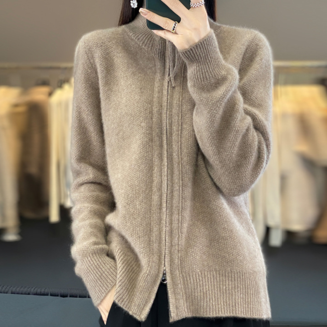 Katrina | Women's Minimalist Zip Sweater with a Chic Modern Design