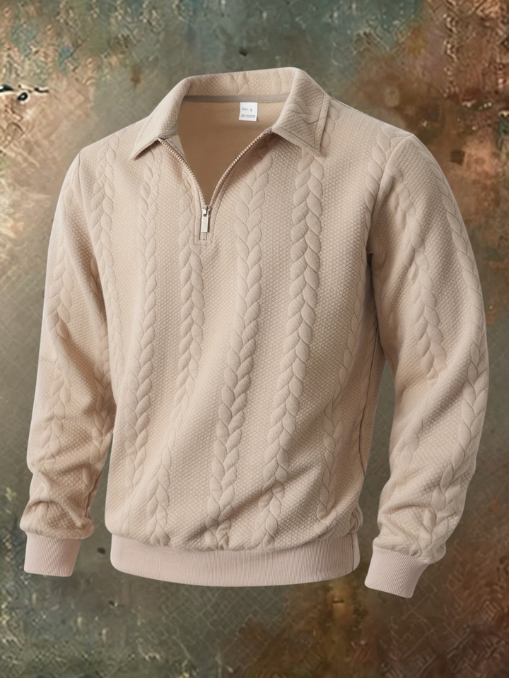 Stylish Men's Sweater with Cable Pattern