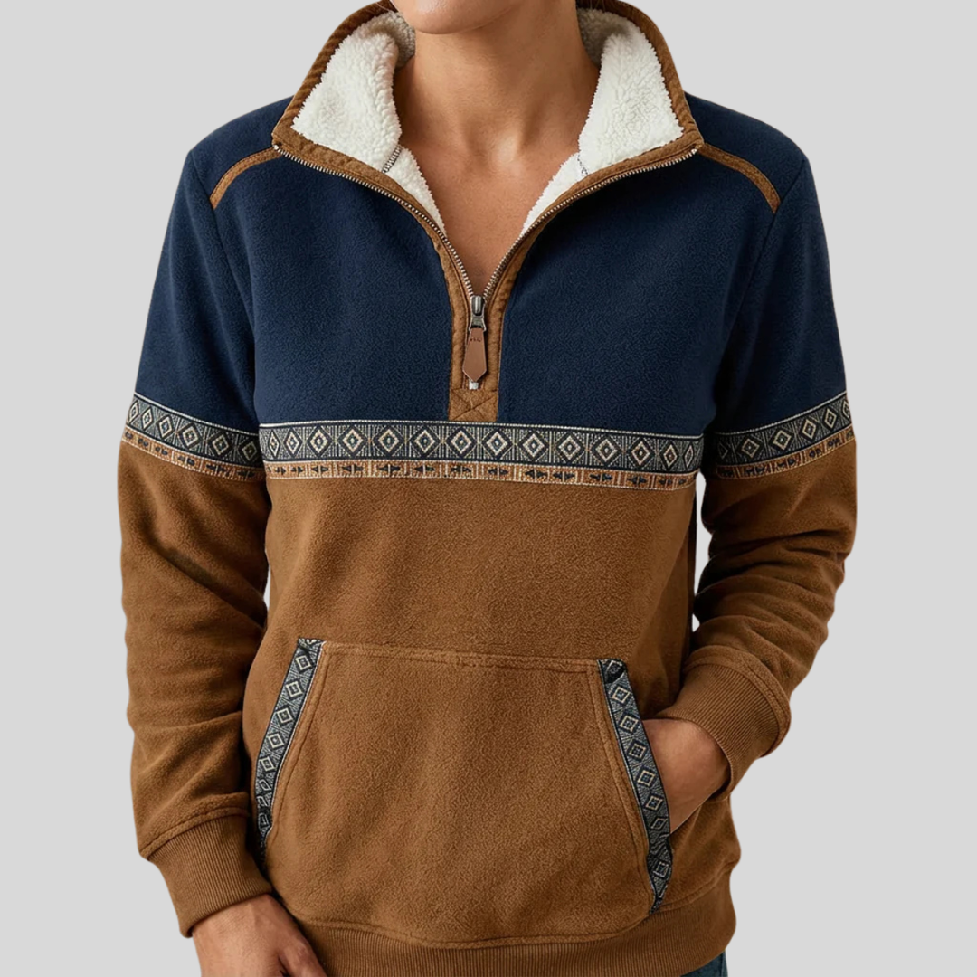 Alvette | Women's Sherpa-Collared Half-Zip Pullover