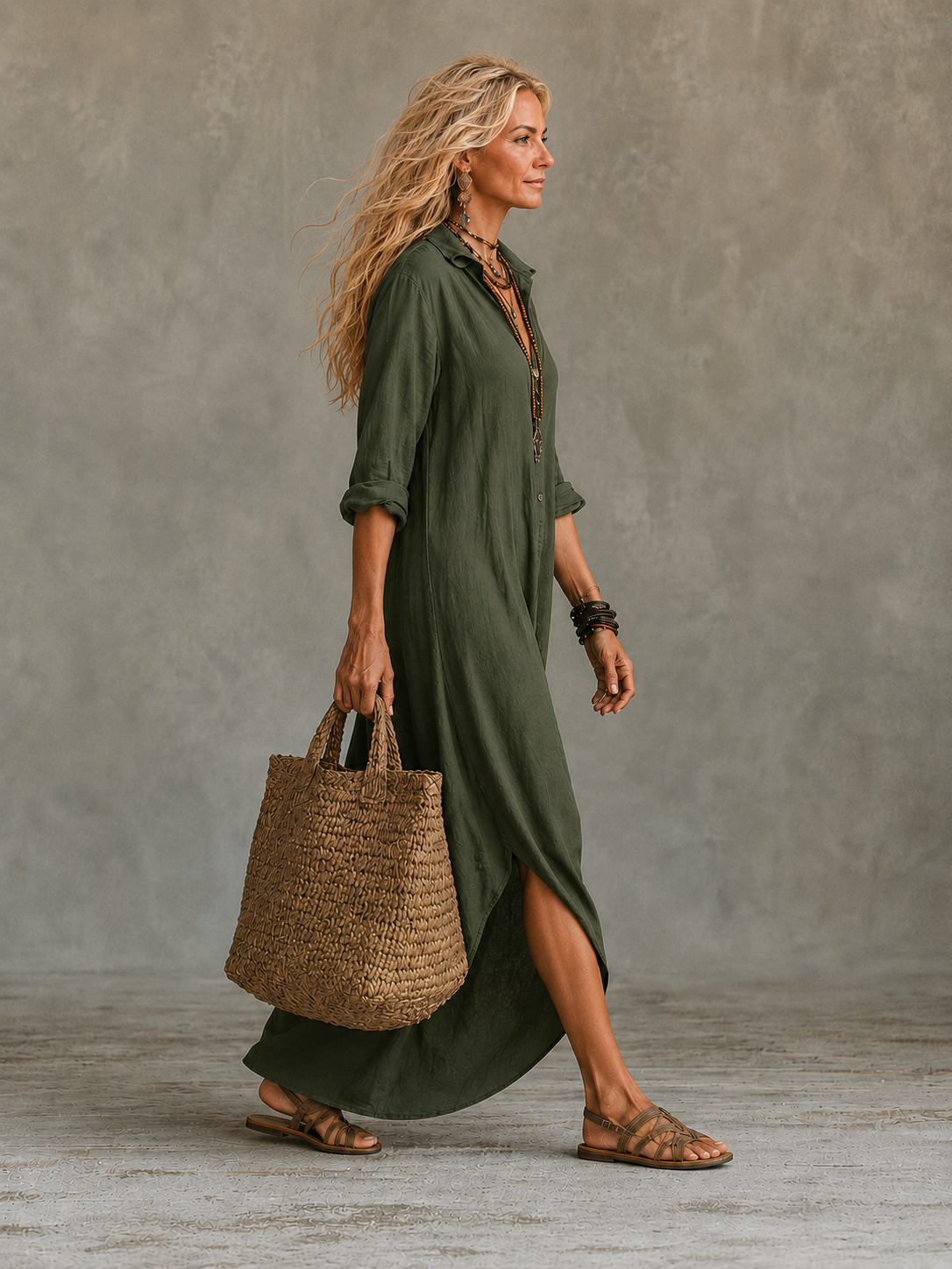 Vivienne | Women's Button-Down Maxi Dress