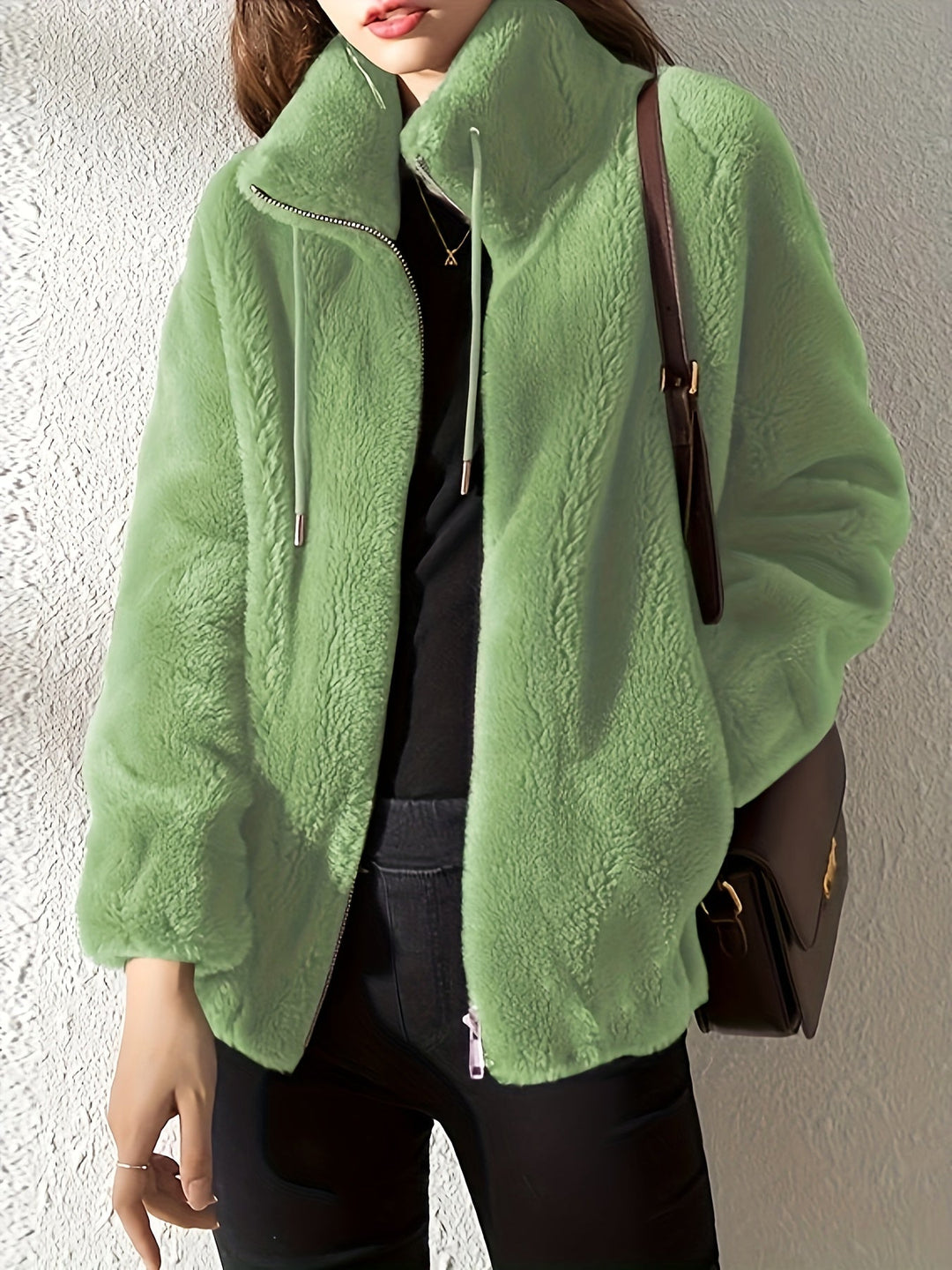 Avelora | Women's Modern Cut Cozy Zip Jacket with Luxurious Plush Texture