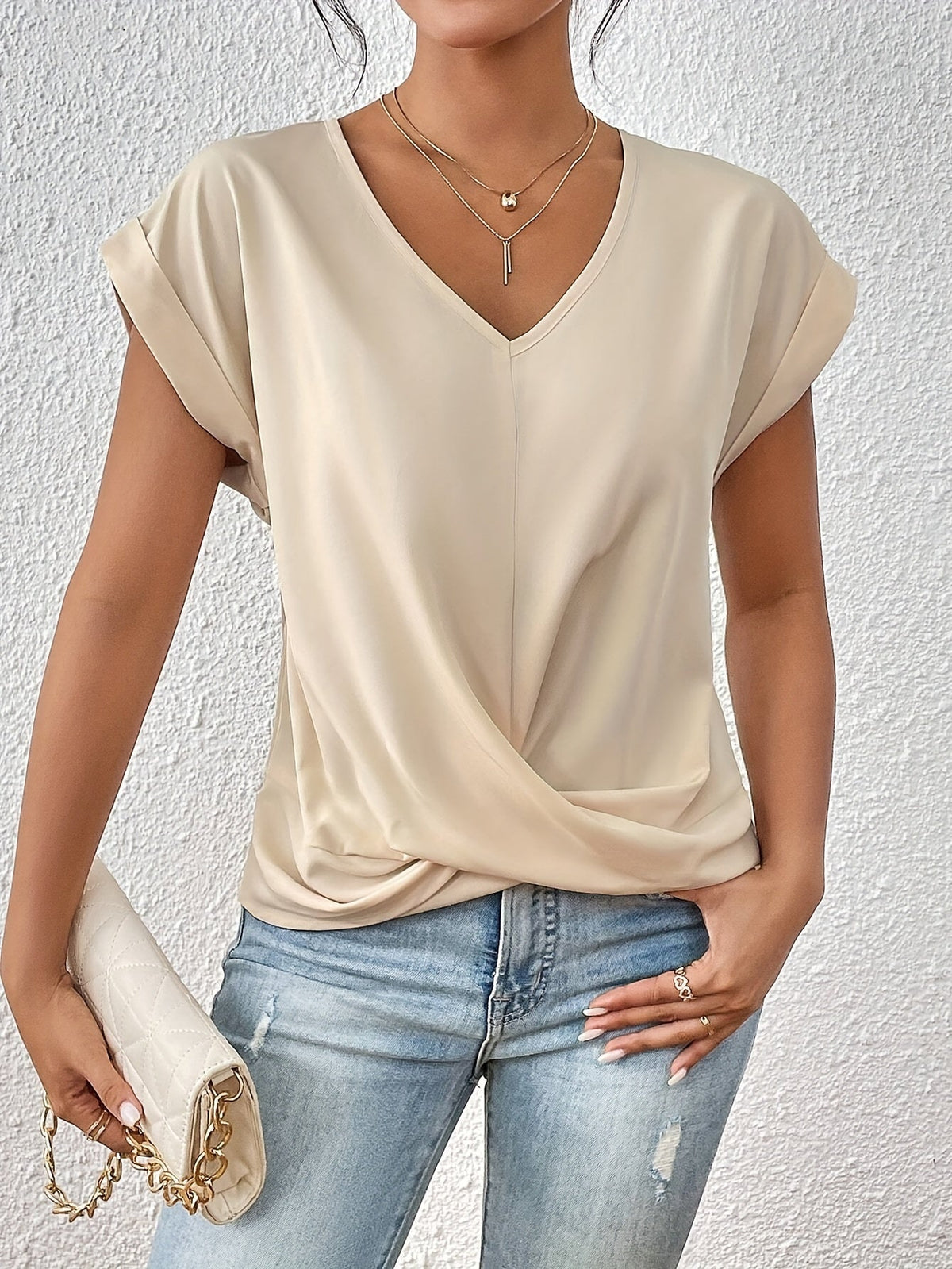 Cleo™ - Casual Tee with Charming Sweetheart Neckline