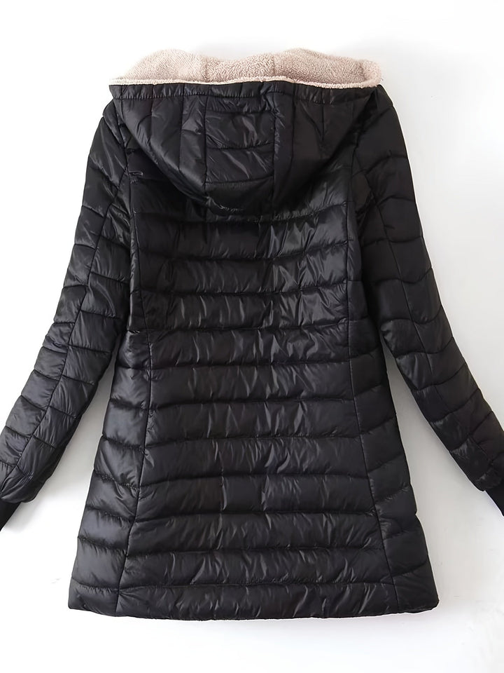 Vicky | Women's Longline Puffer Jacket with Fleece Lining and Cushioned Comfort