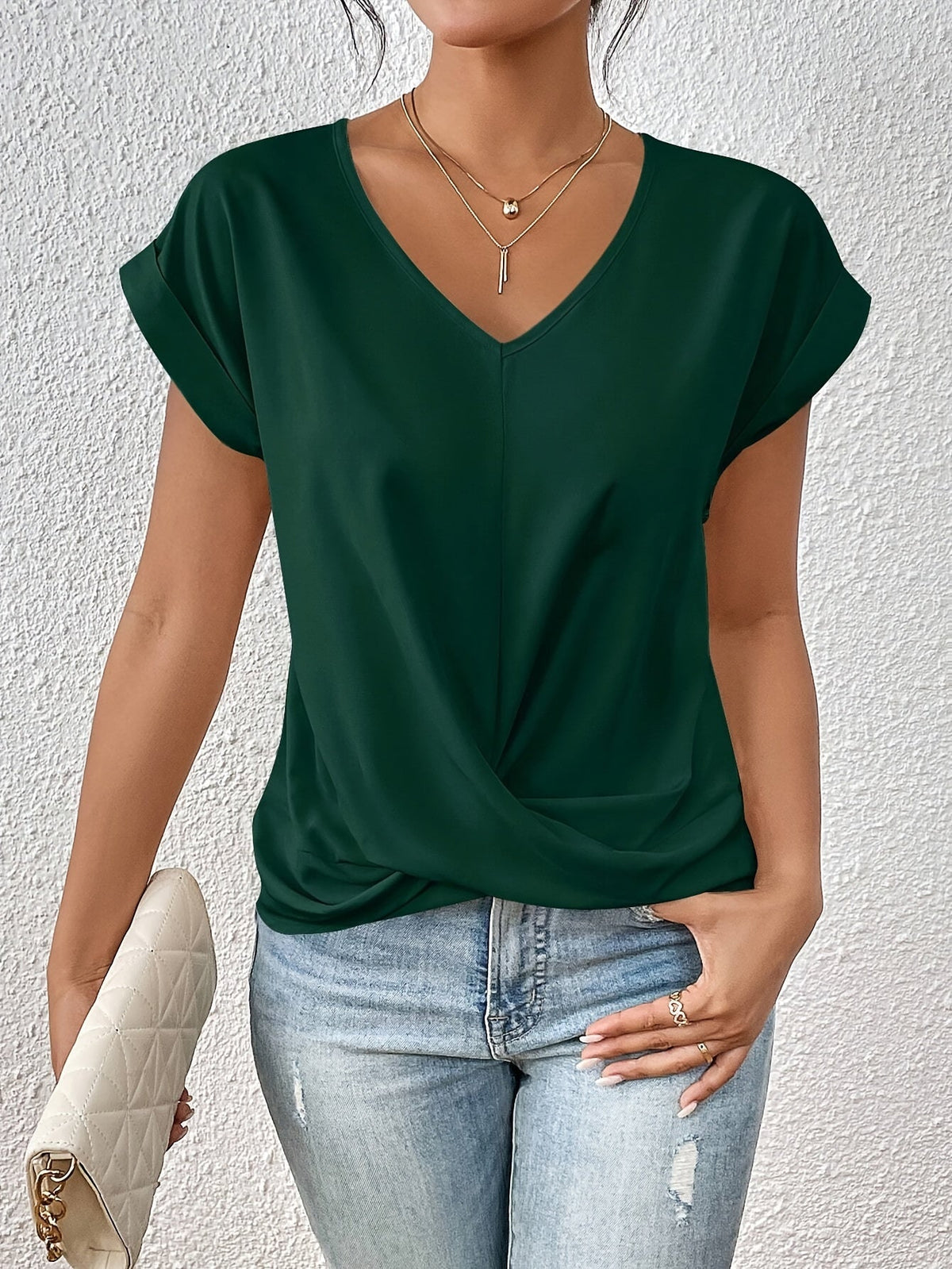Cleo™ - Casual Tee with Charming Sweetheart Neckline