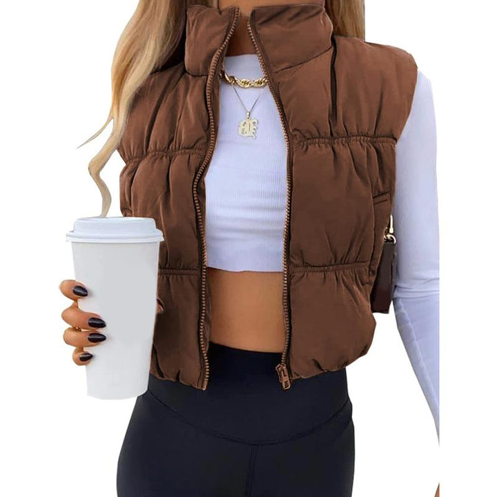 Caroline | Women's Sleek Stand Collar Sleeveless Puffer Vest