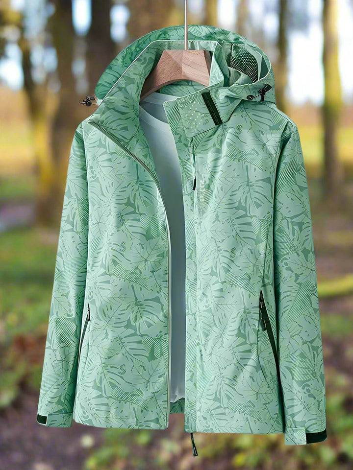 Verna Women's Waterproof Rain Jacket with Adjustable Hood and Stylish Print