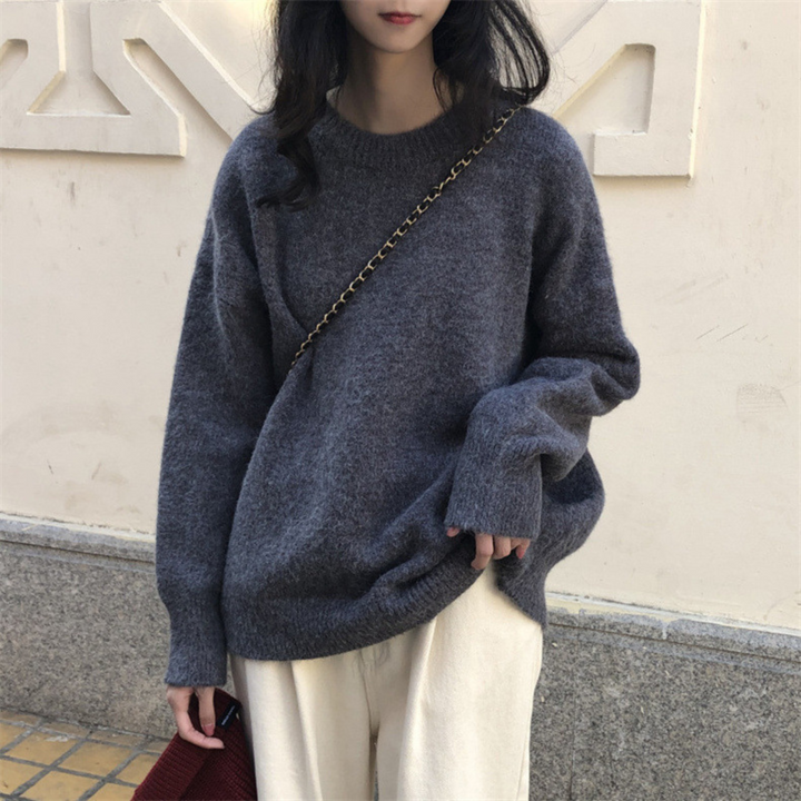 Miola | Women's Casual Round Neck Sweater in Relaxed One Size Fit