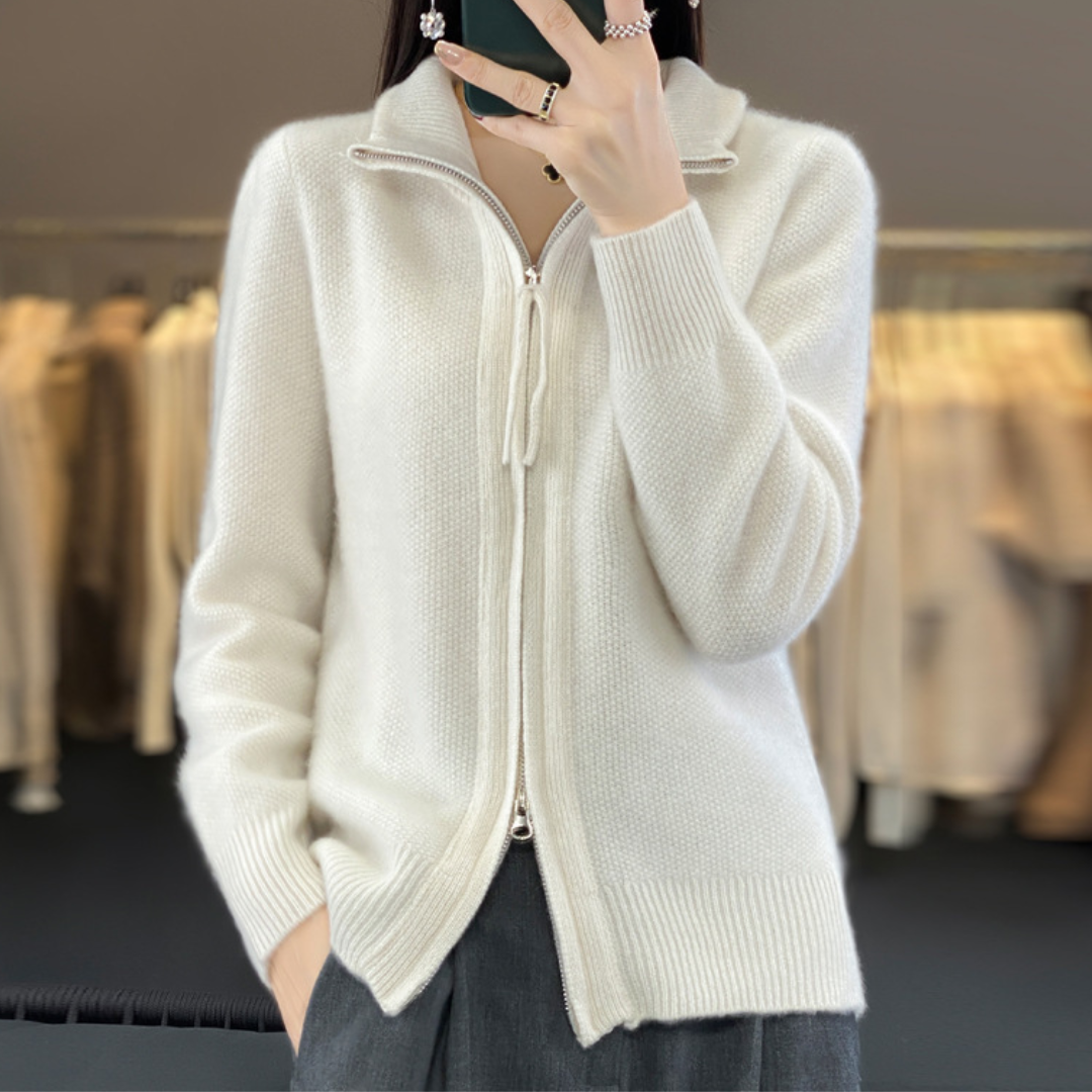Katrina | Women's Minimalist Zip Sweater with a Chic Modern Design