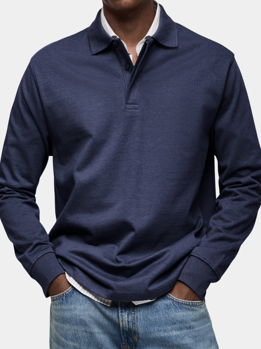 Luxe Polo Shirt with Long Sleeves