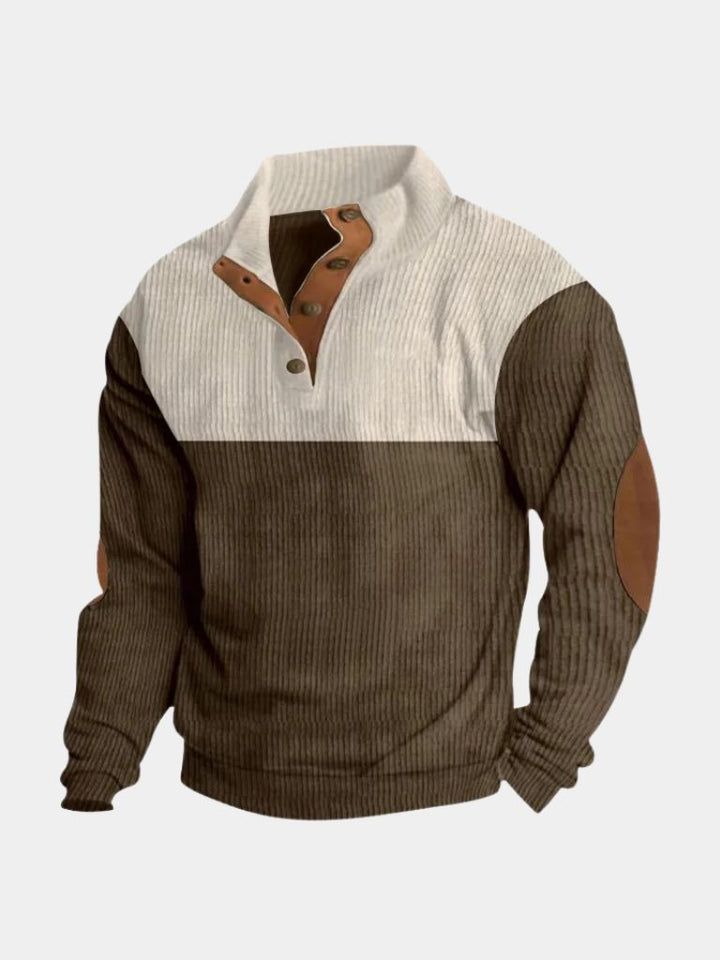 Corduroy Men's Sweater with Turtleneck