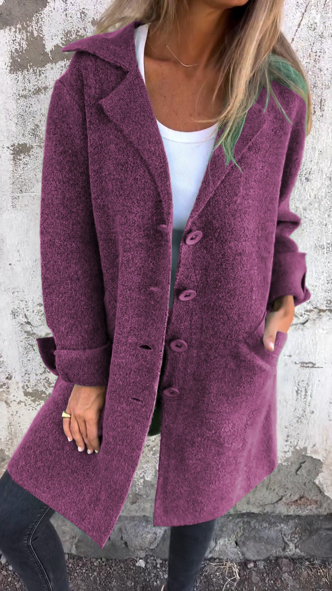 Isabella | Women's Longline Coat with Notch Lapels and Straight Cut
