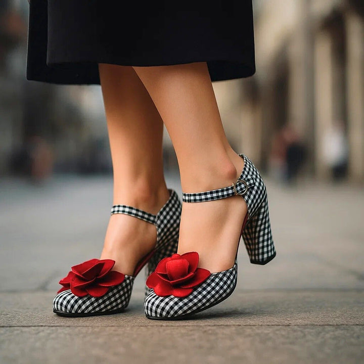 ZYRA Floral Rose Heels