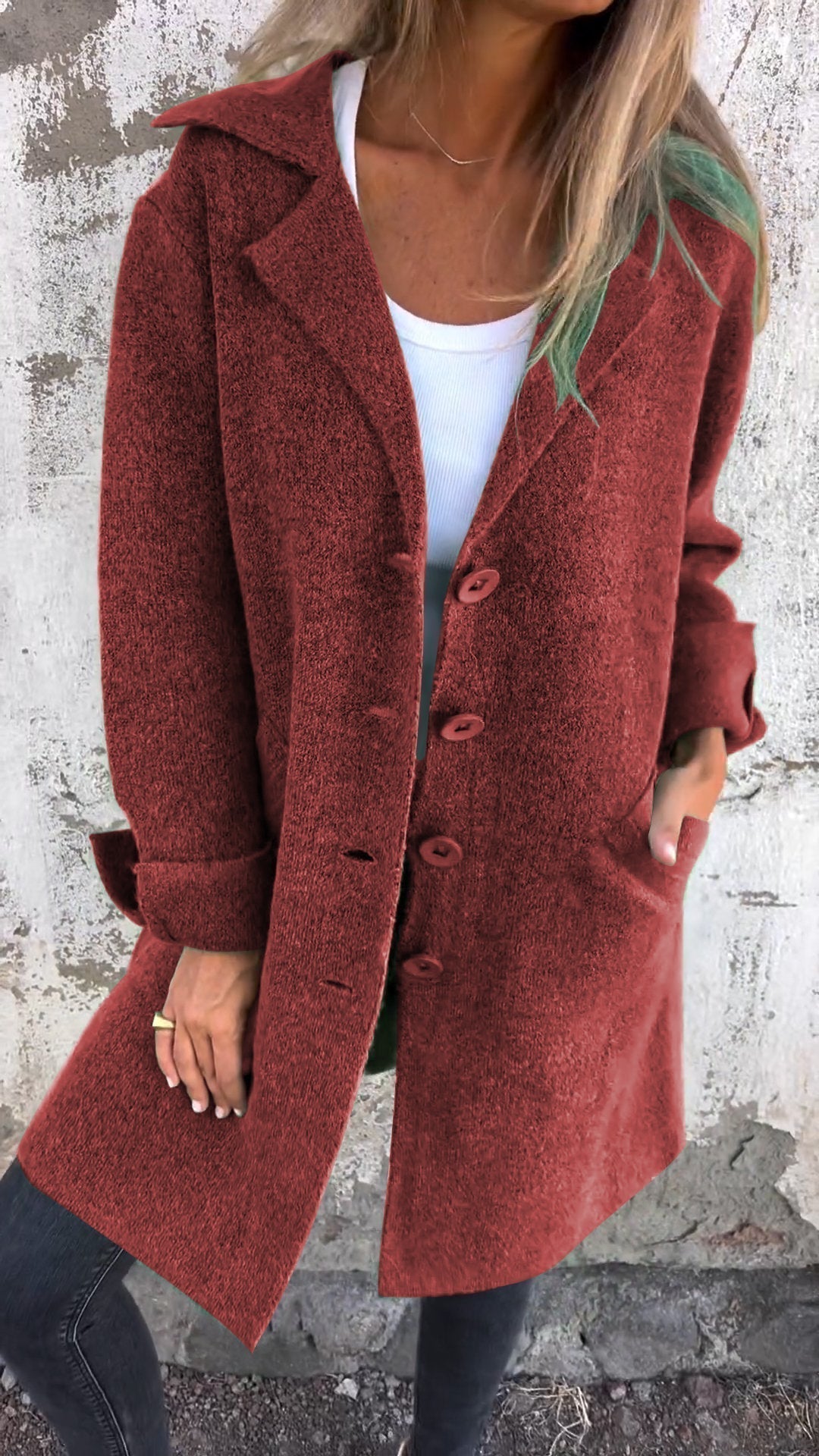 Isabella | Women's Longline Coat with Notch Lapels and Straight Cut