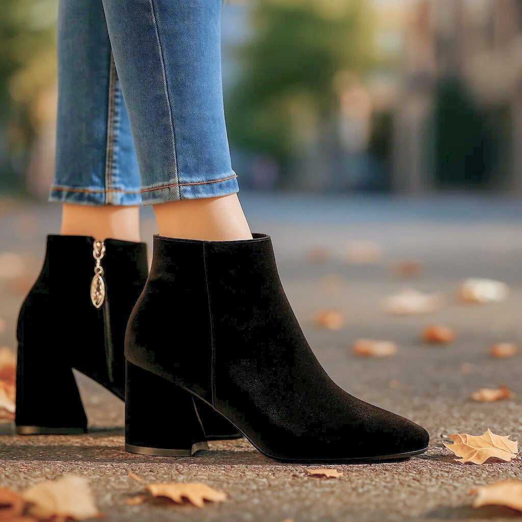 Valentina Luxe Velvet Ankle Boots