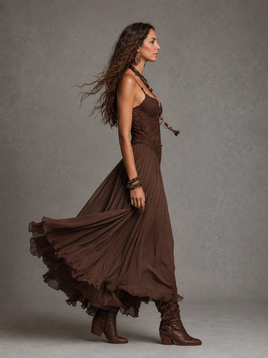 Olivia | Women's Lace Corset Maxi Dress