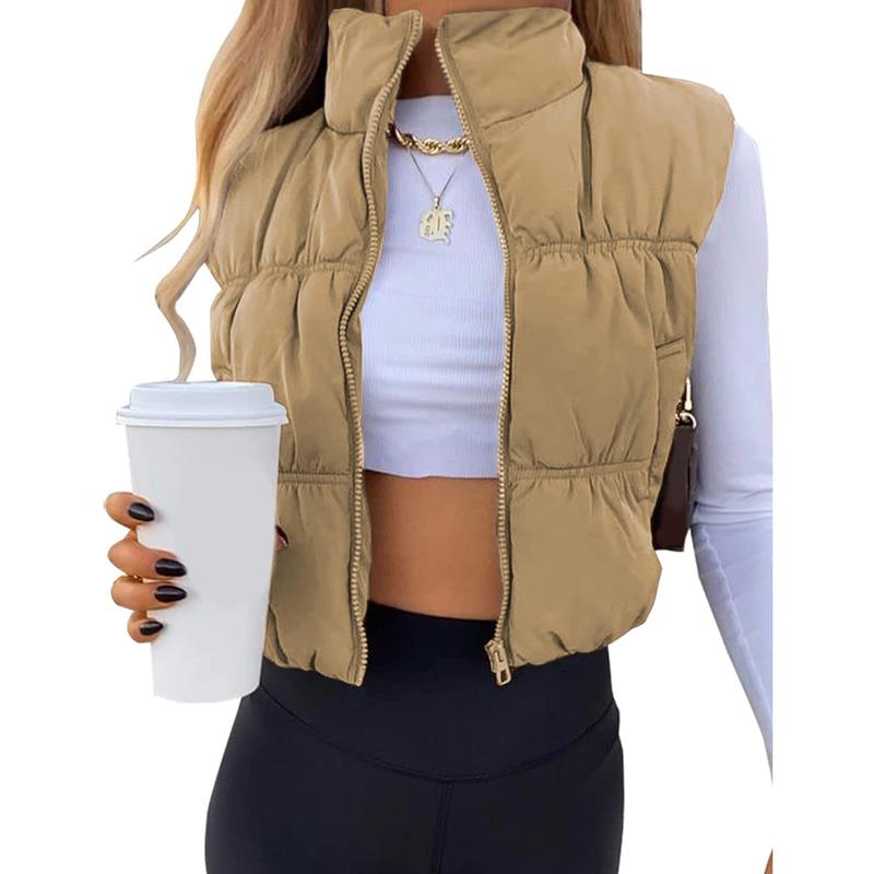 Caroline | Women's Sleek Stand Collar Sleeveless Puffer Vest