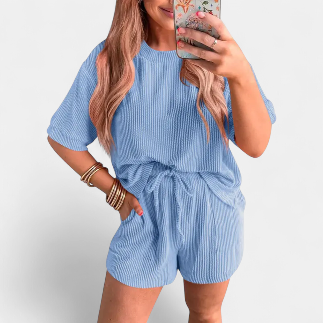 SUNNY | Wavy Pattern Lounge Set - Two-Piece