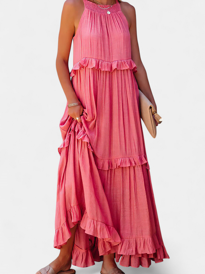 CHERRY | Flowing Flutter Maxi Dress