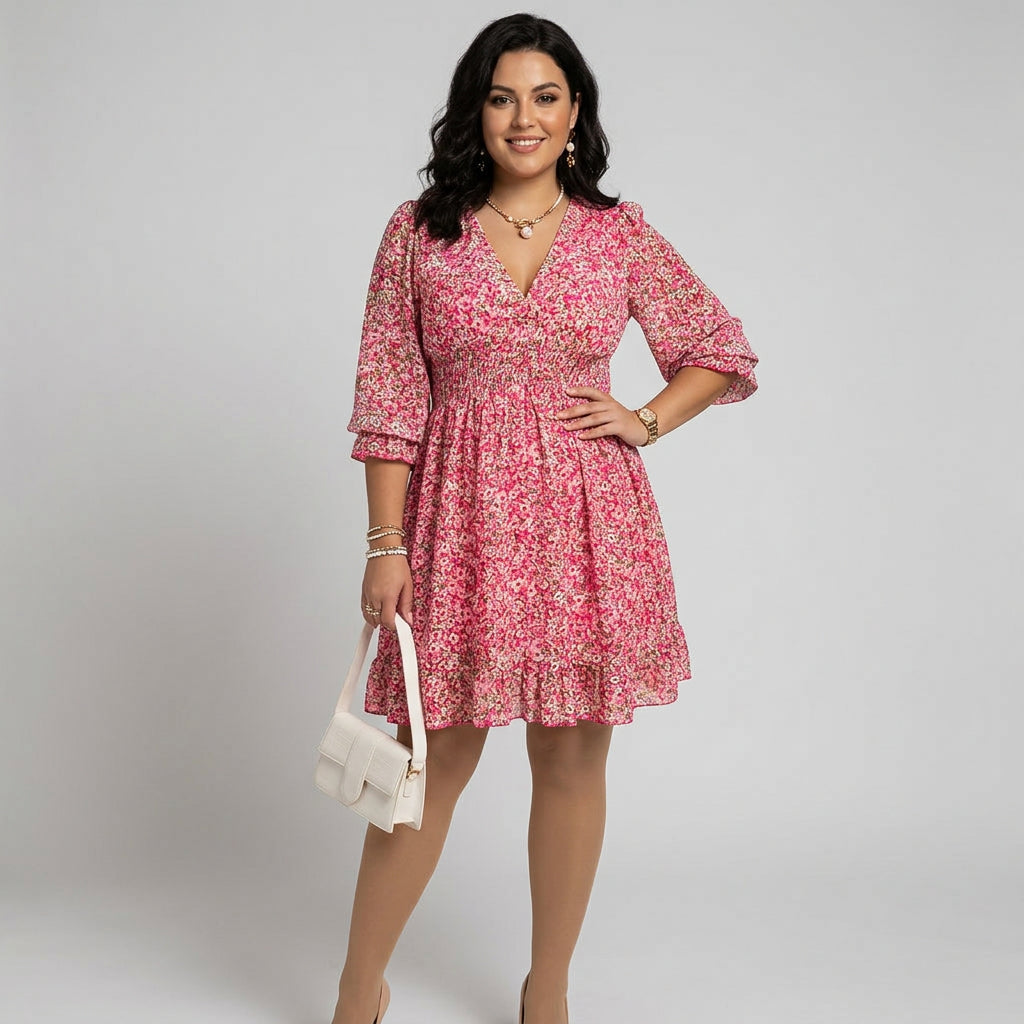 Linnea | Floral Dress with Puff Sleeves