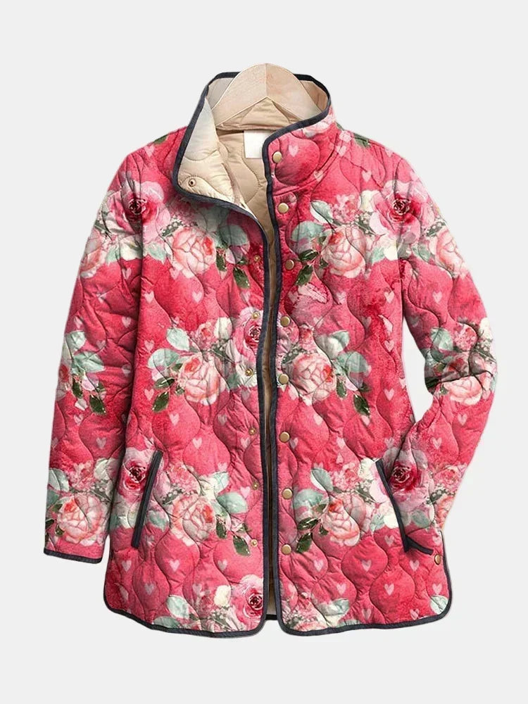 Chloe | Pink Floral Quilted Jacket